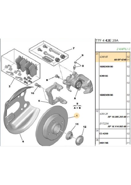 Arka Disk 308 C4 (4249.66) fiyatları