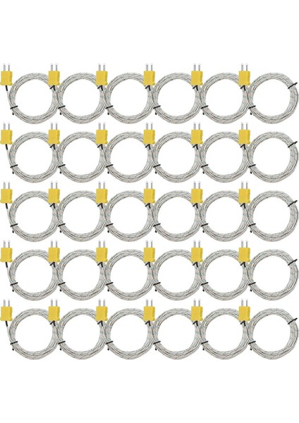 30 Adet 3 Metre K Tipi Mini Konektör Termokupl Sıcaklık Probu Sensörü Sıcaklık Algılama Hattı FORTM902C/TES1310 (Yurt Dışından)