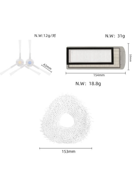 Bulut Balina Süpürgesi T10 Aksesuarları Için Uygundur J2 Paspas Bezi Yan Fırça Fırça Filtresi (Yurt Dışından)
