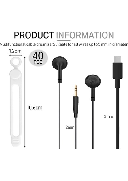 Kulaklık, Ses, Yeniden Kullanılabilir Sabitleme Kablosu Organize (Gri) Için 40 Adet Silikon Tel Düzenleyici (Yurt Dışından) fiyatları