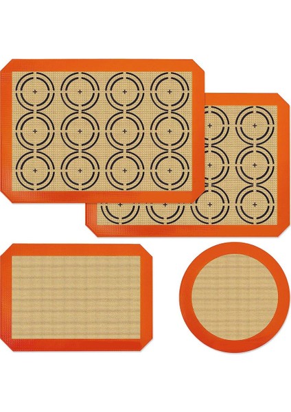 Silikon Pişirme Mat Levha Seti, Kolay Temizlenebilir ve Yapışmaz Gıda Sınıfı Yeniden Kullanılabilir Pişirme Paspasları, Fırın, Makaron, Pizza Için (Yurt Dışından)