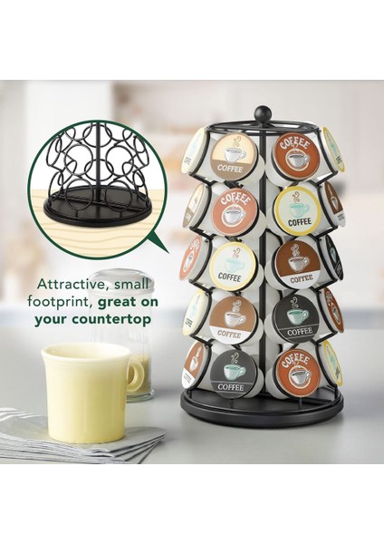 K Bardak Tutucu - K-Bardaklarla Uyumlu, Kahve Kapsülü 35 K Bardak Tutucu, 360 Derece Döndürülebilir (Yurt Dışından) indirimleri