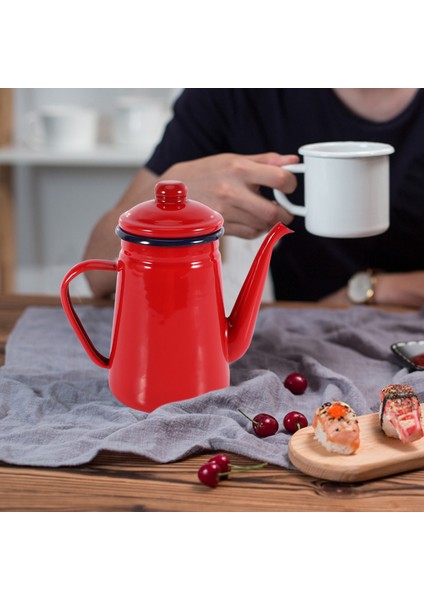 1.1l Emaye Cezve El Çaydanlık Indüksiyon Ocak Gaz Sobası Evrensel Kırmızı (Yurt Dışından) modelleri
