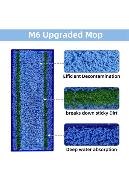 12 Paket Islak Paspas Pedleri Yıkanabilir ve Tekrar Kullanılabilir M6 Islak Paspas Pedleri M6 Serisi Robot Paspas ile Uyumlu (Yurt Dışından) modelleri