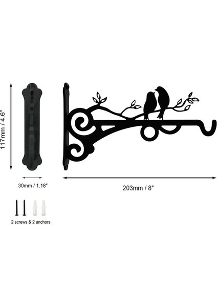 Metal Asılı Sepet Kancaları Katı Vidalar ile Dış Mekan Bitki Braketi Duvara Monte Kanca Bitkiler Fener 2 Adet (Yurt Dışından) fiyatları
