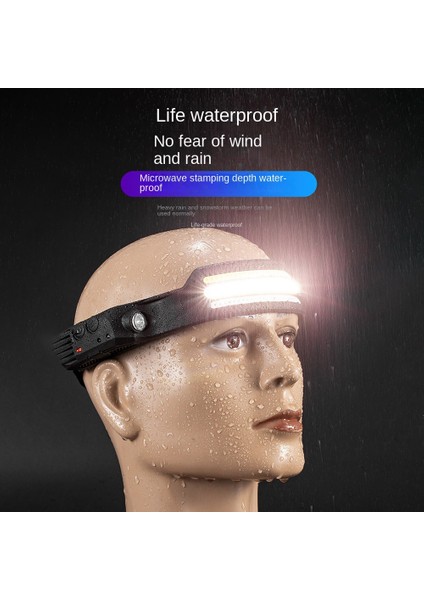 Kafa El Feneri Far LED Şarj Edilebilir Kafa Işık Lambası Çalışma Işığı Kamp Projektör Torch Bir Beyaz + Kırmızı Işık C (Yurt Dışından) fiyatları