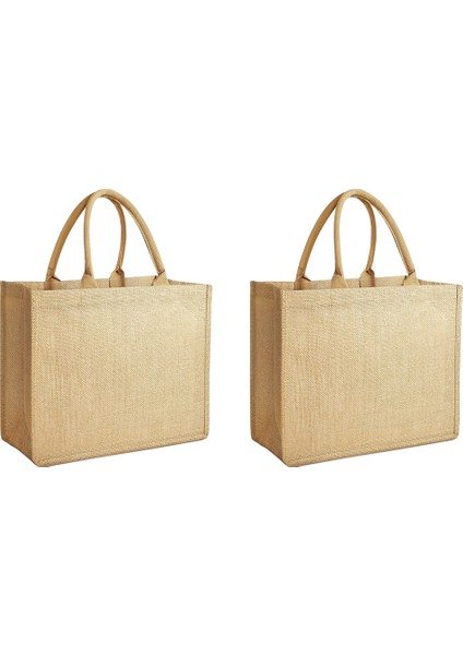 Çuval Bezi Çantalar Yeniden Kullanılabilir Pamuklu Alışveriş Alışveriş Çantası Saplı, Lamine Iç Mekan, Nedime Bez Çantaları (Yurt Dışından)