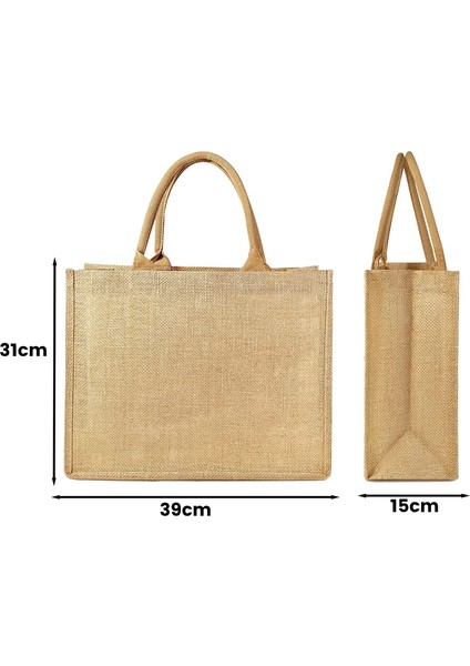 Çuval Bezi Çantalar Yeniden Kullanılabilir Pamuklu Alışveriş Alışveriş Çantası Saplı, Lamine Iç Mekan, Nedime Bez Çantaları (Yurt Dışından) fiyatları