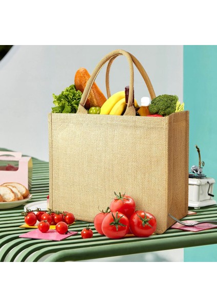 Çuval Bezi Çantalar Yeniden Kullanılabilir Pamuklu Alışveriş Alışveriş Çantası Saplı, Lamine Iç Mekan, Nedime Bez Çantaları (Yurt Dışından) modelleri