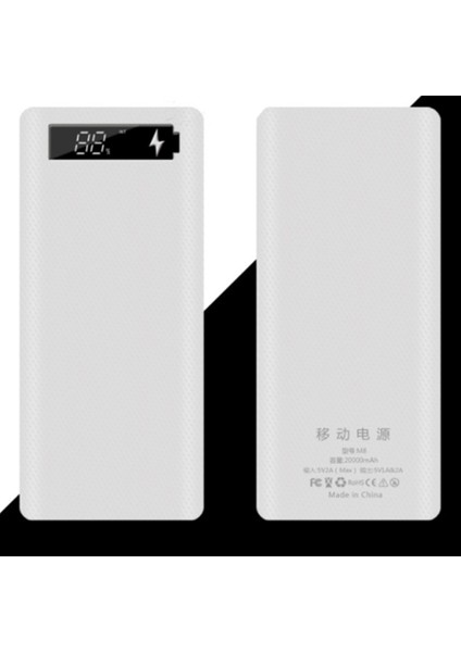 5V Çift USB 8X18650 Güç Bankası Kılıfı Dijital Ekranlı Cep Telefonu Şarj Cihazı 18650 Pil Tutucu-Siyah (Yurt Dışından) fiyatları