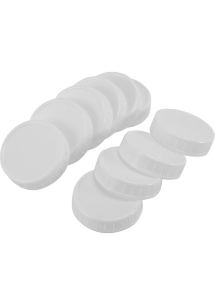 10 Adet Plastik Saklama Kapakları 70MM Standart Düzenli Ağız Mason Kavanoz Şişesi Için Nervürlü Kapaklar (Yurt Dışından)