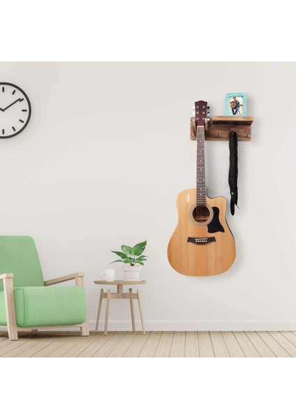 Gitar Duvar Askı Braketi Askı Gitar Ahşap Seçim Tutucu ve 3 Kanca ile Kömürleşmiş (Yurt Dışından) fiyatları