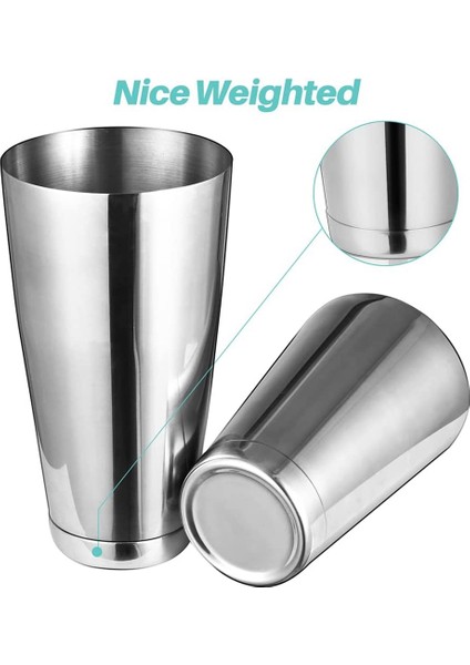 Kokteyl Çalkalayıcı, Bar Barmen Sallama Tenekeleri Barmenlik Için Ağırlıklı 28 Oz Ağırlıksız 18 Oz, Martini Çalkalayıcılar Paslanmaz Çelik (Yurt Dışından)