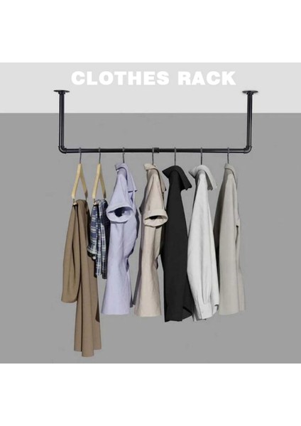 Yatak Odası Konfeksiyon Ev Raylı Ayrılabilir Çok Amaçlı Duvara Monte Endüstriyel Boru Elbise Askısı Yerden Tasarruflu Asılı Raf (Yurt Dışından) modelleri