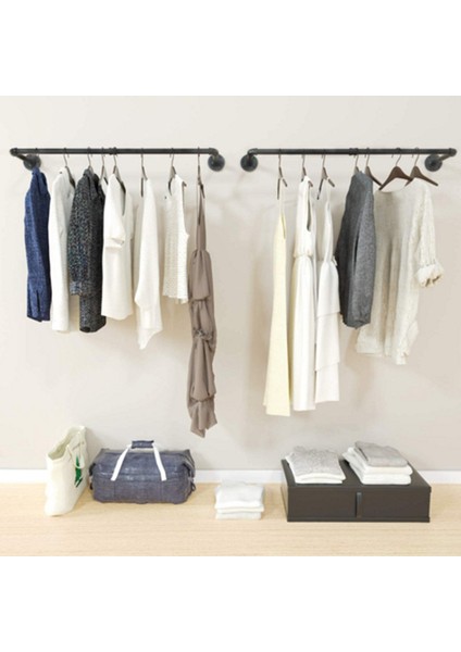 Yatak Odası Konfeksiyon Ev Raylı Ayrılabilir Çok Amaçlı Duvara Monte Endüstriyel Boru Elbise Askısı Yerden Tasarruflu Asılı Raf (Yurt Dışından) fırsatları