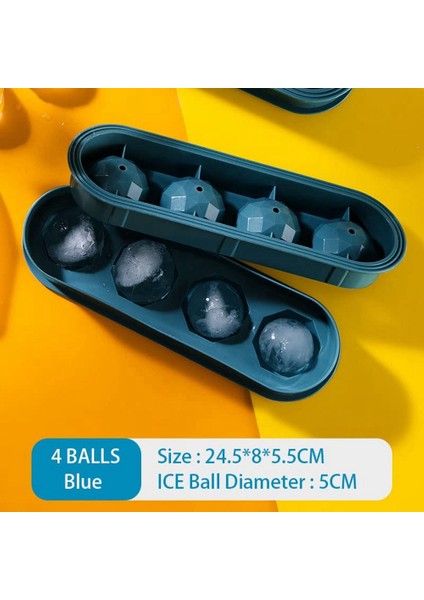 Yuvarlak Buz Küpü Tepsisi, Viski, Kokteyller Için Yeniden Kullanılabilir Kolay Çıkarılabilir Buz Topu Kalıp Tepsisi Buz Topu Imalatı Mavi (Yurt Dışından) fiyatları