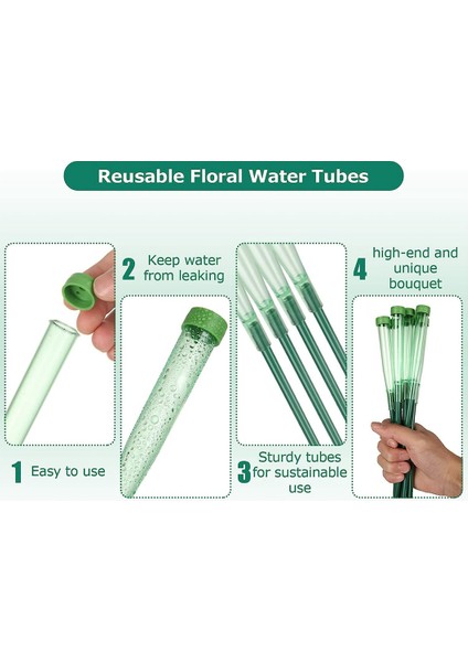 100 Adet Çiçek Su Tüpleri Kauçuk ile Plastik Yeşil Çiçek Tüpleri Çiçek Su Tüpleri Çiçek Tüpleri (Yurt Dışından) fiyatları