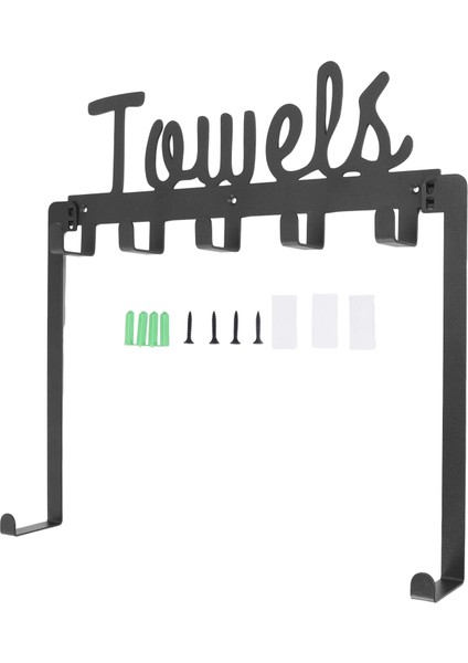 Kapı Üstü 5 Kanca Kapı Askısı, Kapı Üstü Havlu Askısı Banyo Havlu Asma Düzenleyicisi Bornoz Gömlek Şapka-Siyah (Yurt Dışından) modelleri