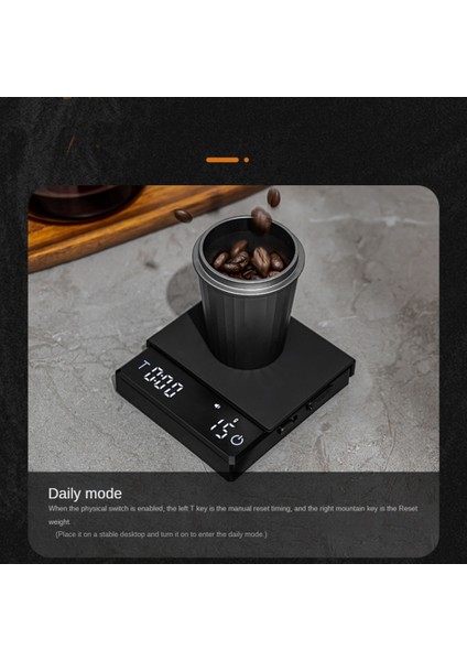 Dijital Espresso Kahve Mutfak Terazisi Mini Akıllı Zamanlayıcı USB 2kg Zamanlayıcı LED Ekran Elektronik Mutfak Zamanlayıcı Ölçeği (Yurt Dışından)