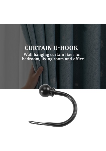 Metal Dekoratif Perde Tutucu Seti, Yatak Odası, Oturma Odası, Ofis Için Duvara Monte Pencere Perdesi Tieback'leri Vidalarla Birlikte Gelir, Siyah (Yurt Dışından) fiyatları