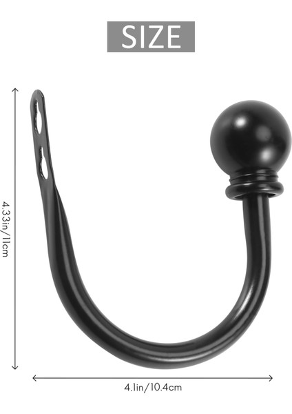 Metal Dekoratif Perde Tutucu Seti, Yatak Odası, Oturma Odası, Ofis Için Duvara Monte Pencere Perdesi Tieback'leri Vidalarla Birlikte Gelir, Siyah (Yurt Dışından) fırsatları