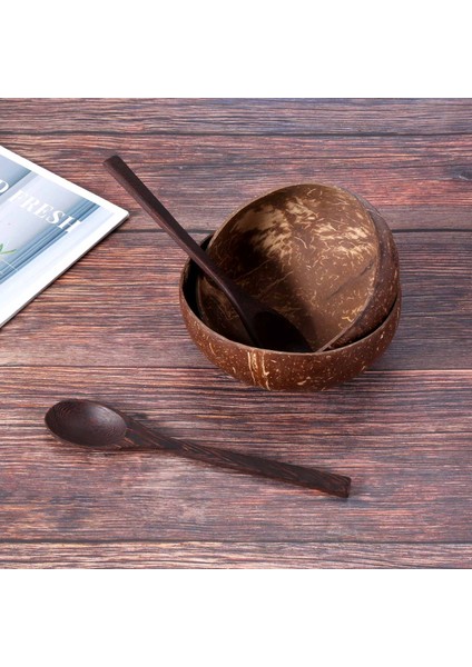 ve Erişte, Makarna, Smoothie, Lapa, El Sanatları Dekorasyon Hindistan Cevizi Kabuğu Kase Servis Için Tahta Kaşıklar (Yurt Dışından)