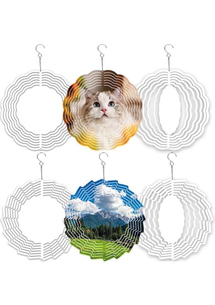 6 Paket 10 Inç Süblimasyon Rüzgar Spinner Boşlukları, Kapalı Açık Bahçe Dekorasyonu Için 3D Süblimasyon Rüzgar Spinner Boşlukları A (Yurt Dışından) modelleri