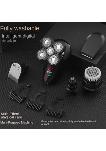 Elektrikli Erkekler Için Kel Kafa Tıraş Makinesi LED Ekran Burun Saç Sakal Düzeltici Makası Yüz Temizleme Fırçası 2 Adet (Yurt Dışından) modelleri