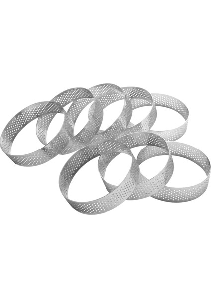 8 Paket Paslanmaz Çelik Tart Halkaları, Isıya Dayanıklı Delikli Kek Mus Halkası, Kek Halkası Kalıbı, Yuvarlak Kek (Yurt Dışından)
