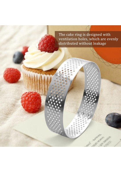 8 Paket Paslanmaz Çelik Tart Halkaları, Isıya Dayanıklı Delikli Kek Mus Halkası, Kek Halkası Kalıbı, Yuvarlak Kek (Yurt Dışından) modelleri