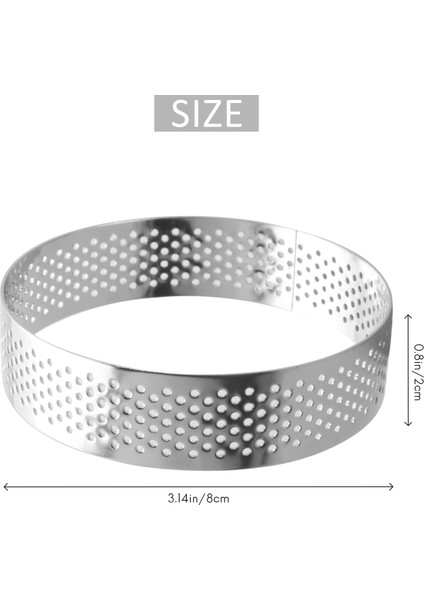 8 Paket Paslanmaz Çelik Tart Halkaları, Isıya Dayanıklı Delikli Kek Mus Halkası, Kek Halkası Kalıbı, Yuvarlak Kek (Yurt Dışından) fırsatları