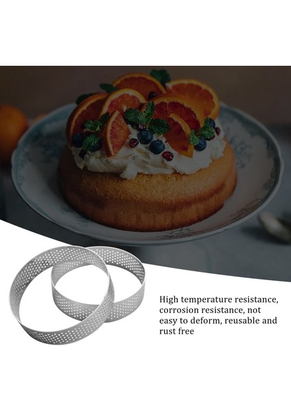 8 Paket Paslanmaz Çelik Tart Halkaları, Isıya Dayanıklı Delikli Kek Mus Halkası, Kek Halkası Kalıbı, Yuvarlak Kek (Yurt Dışından) indirimleri
