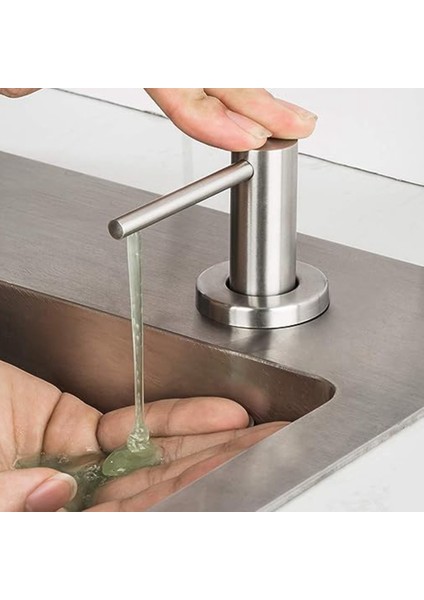 Mutfak Lavabo Sabunluk Tezgah Pompası El Losyonu Dahili Şişe Paslanmaz Çelik Vidalı Sabunluk Gümüş (Yurt Dışından) fiyatları