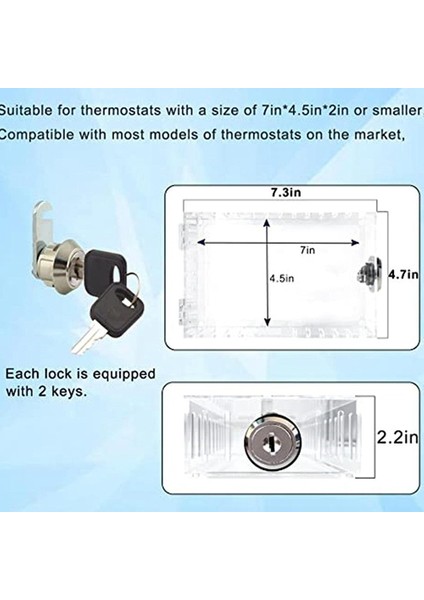 Termostat Kilit Kutusu Evrensel Termostat Kapağı, Duvardaki Termostat Için Kilit Kutusu Korumalı Anahtarlı (Yurt Dışından)