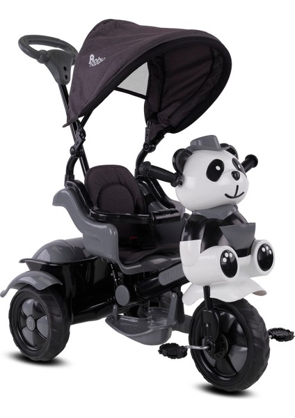 2 Yıl 0127 Little Panda Ebeveyn Kontrollü Tenteli Müzikli Tricycle Üç Teker Bisiklet Gri 3