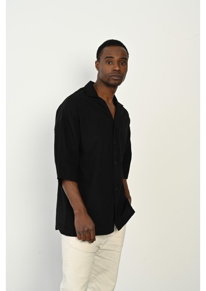 R-3954 Arka Imagınary Nakışlı Keten Gömlek modelleri