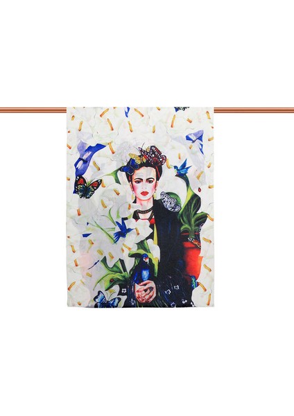 Beyaz Frida Desen Kışlık Şal modelleri