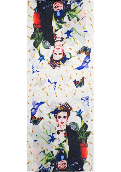 Beyaz Frida Desen Kışlık Şal fırsatları