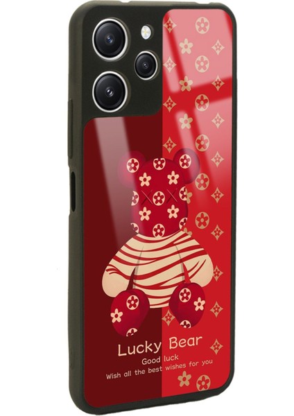 Xiaomi Redmi 12 Red Lucky Bear Tasarımlı Glossy Telefon Kılıfı