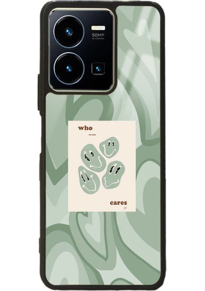 Vivo Y22S Who Cares Green Tasarımlı Glossy Telefon Kılıfı