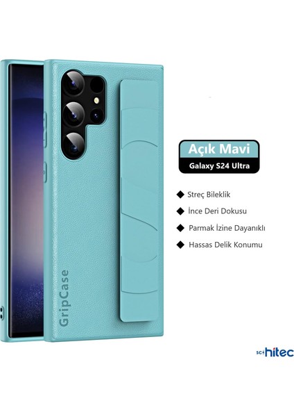 Samsung Galaxy S24 Ultra Uyumlu Premium Case Parmak Askılı Telefon Kılıfı Açık Mavi indirimleri