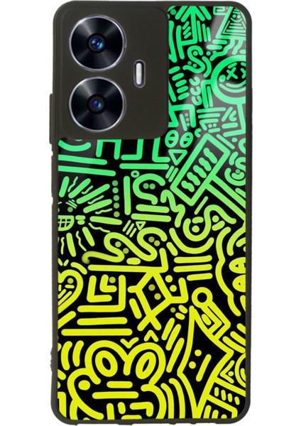 Oppo Realme C55 Neon Geometrik Tasarımlı Glossy Telefon Kılıfı