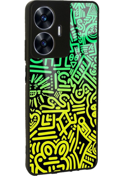 Oppo Realme C55 Neon Geometrik Tasarımlı Glossy Telefon Kılıfı fiyatları