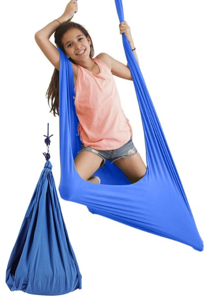 Tekno Trust Tek Kişilik Yoga Swing Mavi Salıncak Çocuk Aktivite Gelişim Salıncağı Duyusal Salıncak Kumaş Mavi