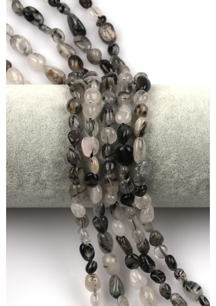 Rutil Kuvars Doğal Taş Dizi 6 x 9 mm Mercimek Kesim