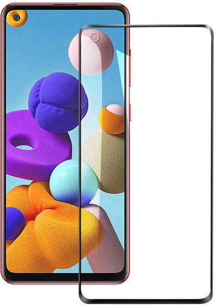 Samsung Galaxy A21 Kenarları Kırılmaya Dayanıklı Cam Ekran Koruyucu