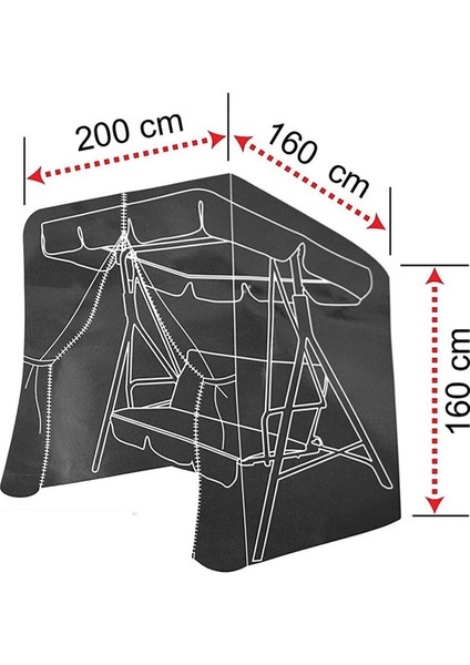 Tekno Trust 160 x 200 Casing Gri Üç Kişilik Tenteli Bahçe Salıncağı Hamak Koruma Örtüsü Yağmur Toz Önleyici Kıl modelleri