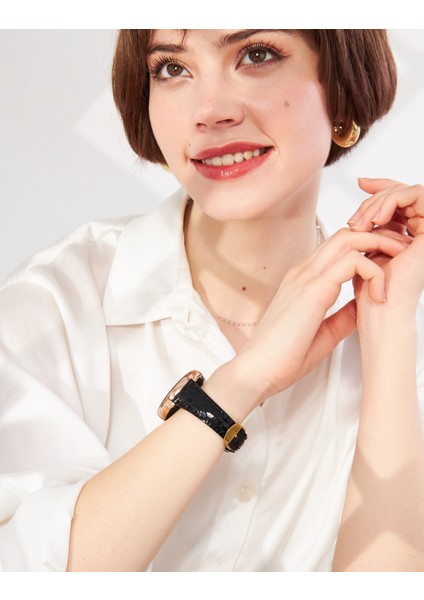Huawei Watch Kadın Deri Kordon Huawei Watch 4 Gt Gt 2 Gt 3 Pro 43MM Seramik Elegant Fashion 42MM 20MM Hakiki Deri Kayış Siyah