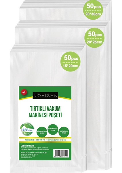 Tırtıklı Vakum Makinası Poşeti 20X30