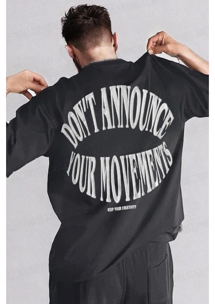 Erkek Dont Announce Kabaran Baskı Füme Bisiklet Yaka Oversize Salas T-Shirt